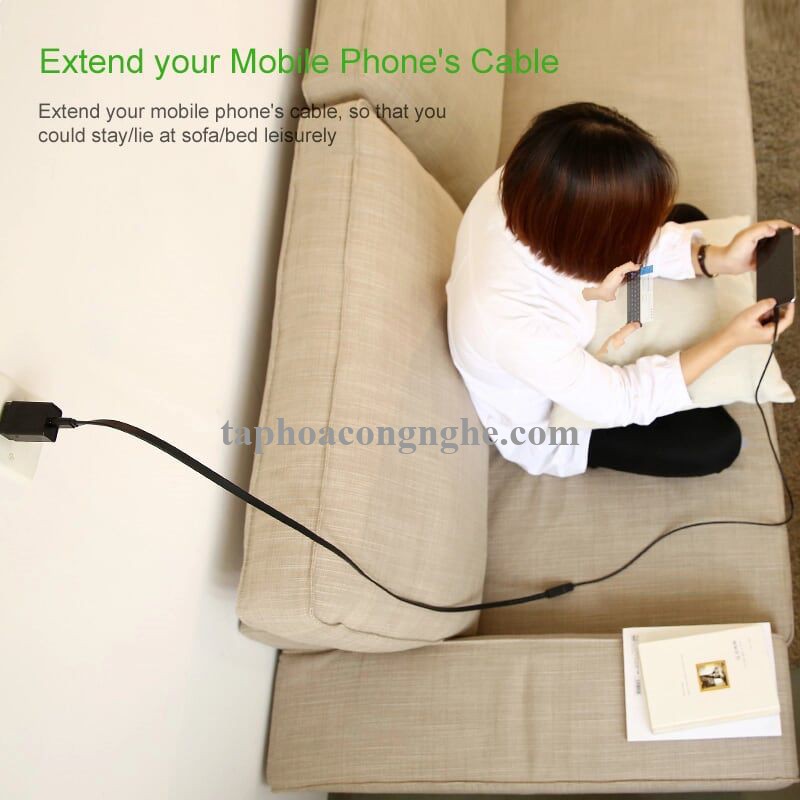 Ugreen 10886 0.5M màu Đen Cáp tín hiệu nối dài USB 2.0 lõi thuần đồng dáng dẹt US103 30010886